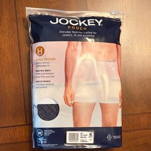 Jockey Men's White Boxer Briefs with H-Fly Design